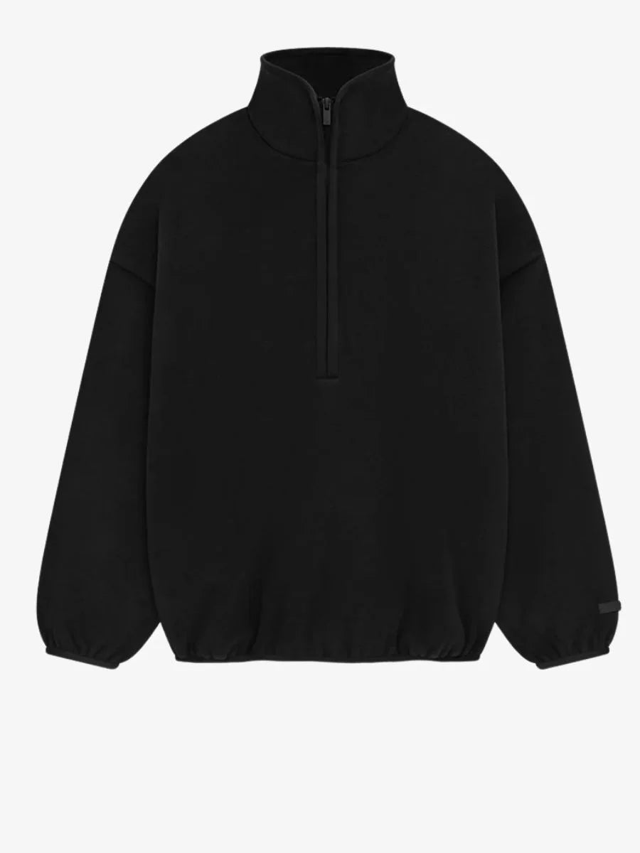 Brushed Half Zip Pullover – Black
